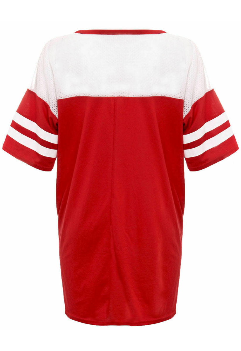 Chicago 87 Wolves Varsity Mesh Oversize T Shirt Top Chicago 87 Wolves Varsity Mesh Oversize T Shirt Top
