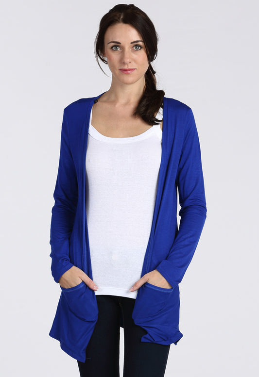 Royal Blue Boyfriend Pocket Cardigan