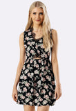 Black Floral Lace Cut Out Mini Dress Black Floral Lace Cut Out Mini Dress
