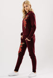 Wine Embroidered Loungewear Set Wine Embroidered Loungewear Set