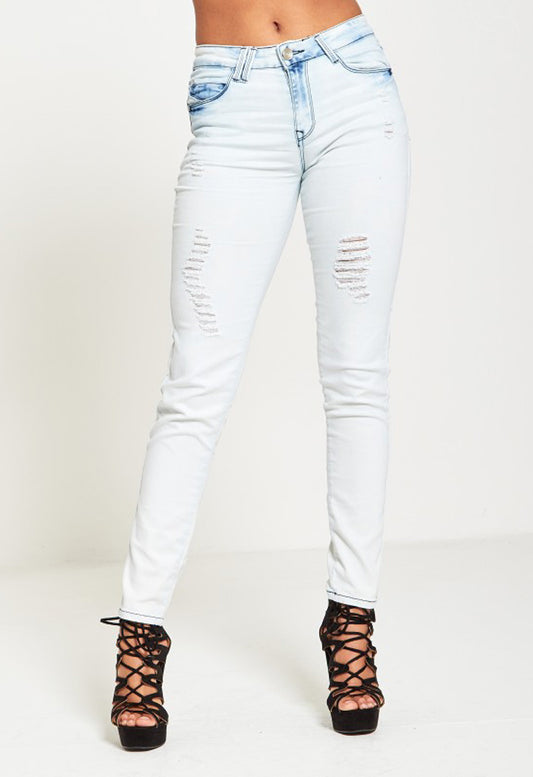 Distress Faded Boyfriend Jeans