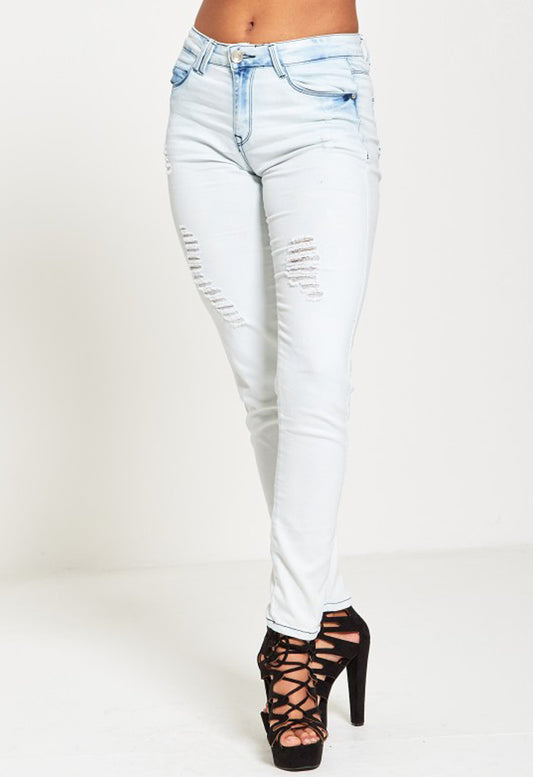 Distress Faded Boyfriend Jeans