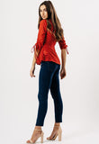 Red Polka Dot Tie Front Tea Top Red Polka Dot Tie Front Tea Top