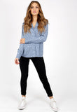 Blue Collared Irregular Spot Pyjama Shirt Blue Collared Irregular Spot Pyjama Shirt
