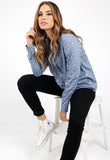 Blue Collared Irregular Spot Pyjama Shirt Blue Collared Irregular Spot Pyjama Shirt