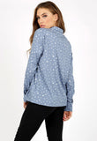 Blue Collared Irregular Spot Pyjama Shirt Blue Collared Irregular Spot Pyjama Shirt
