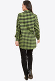 Green Oversized Long Sleeves Check Shirt Green Oversized Long Sleeves Check Shirt
