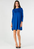 Royal Blue Long Sleeve Mini Swing Dress