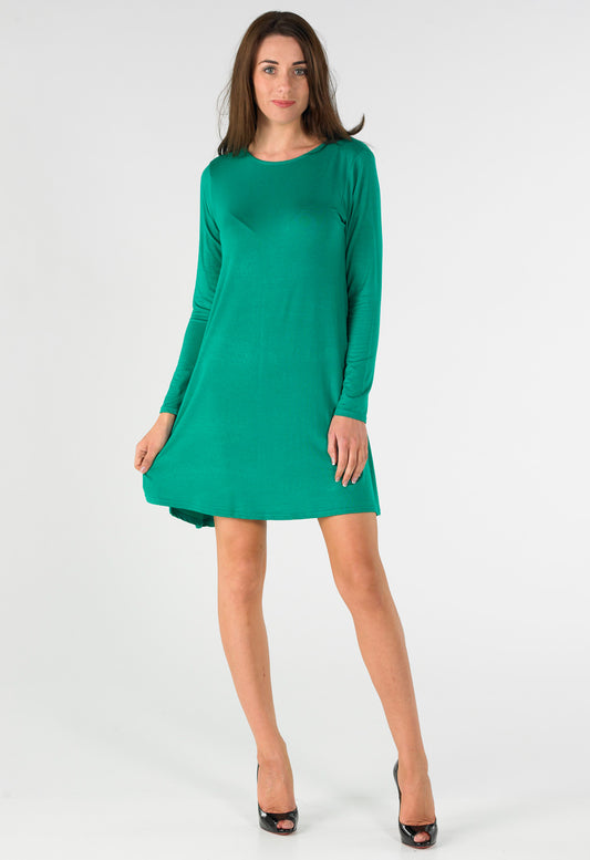 Jade Long Sleeve Mini Swing Dress