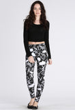 Skull N Roses Print Leggings