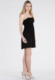 Black Shearing Bandeau Mini Dress