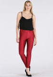 Wine High Waist Shiny Disco Pants