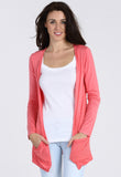 Coral Boyfriend Pocket Cardigan