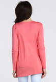 Coral Boyfriend Pocket Cardigan