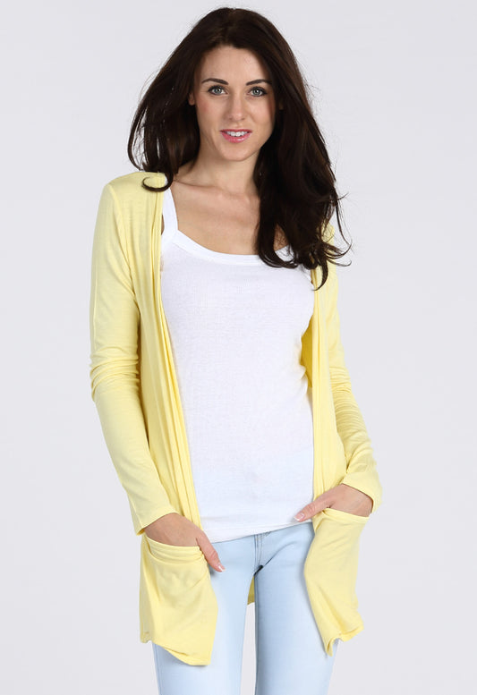 Yellow Boyfriend Pocket Cardigan