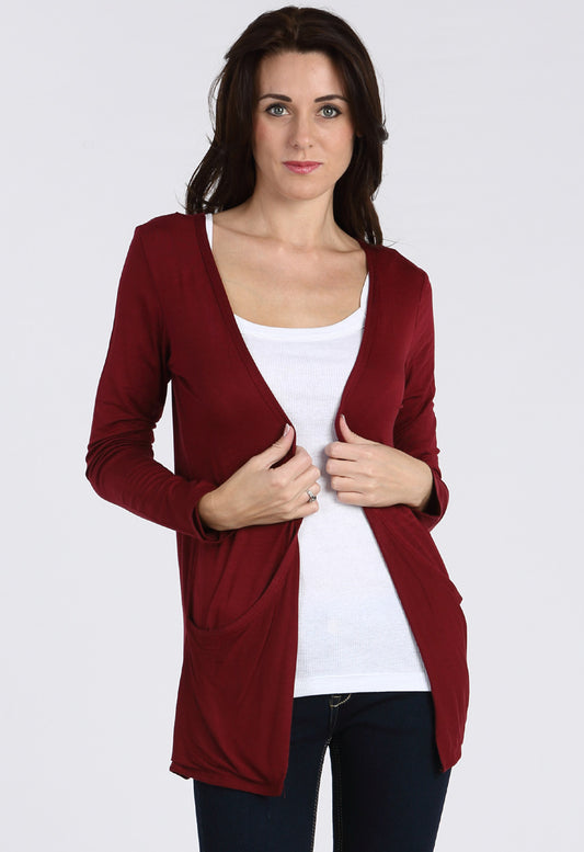 Wine Boyfriend Pocket Cardigan