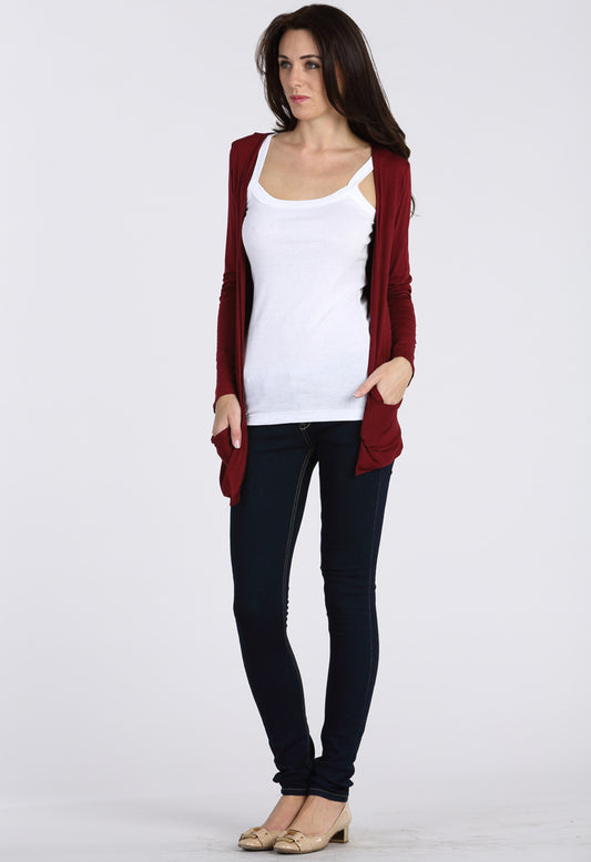 Wine Boyfriend Pocket Cardigan