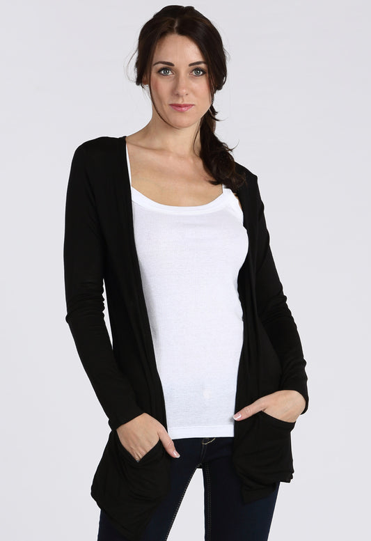 Black Boyfriend Pocket Cardigan