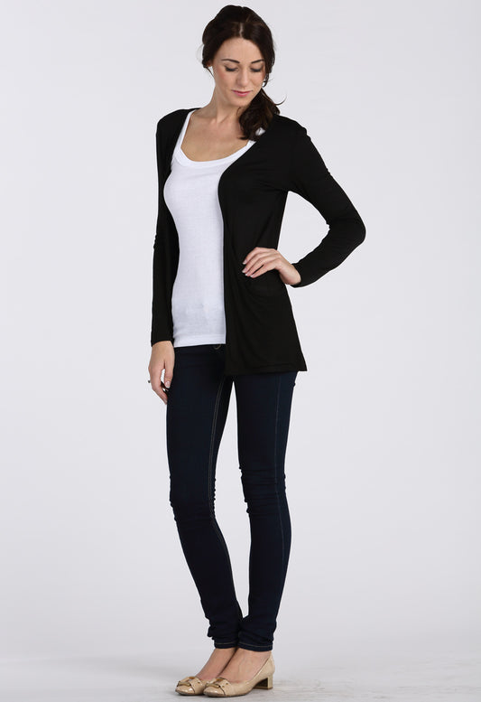 Black Boyfriend Pocket Cardigan