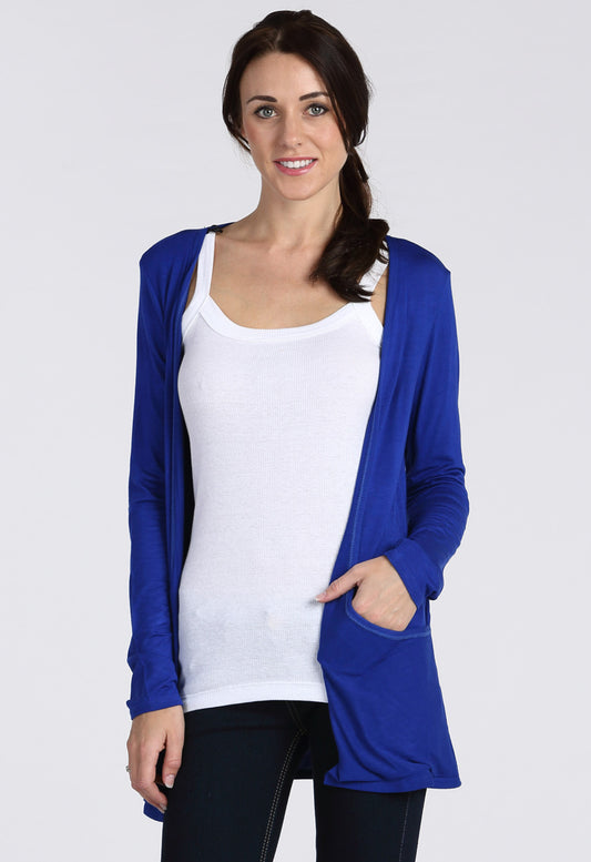 Royal Blue Boyfriend Pocket Cardigan