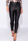 Black P.U High Waist Wet Look Leggings