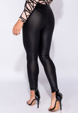 Black P.U High Waist Wet Look Leggings