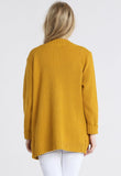 Mustard Chunky Cable Knit Pocket Cardigan