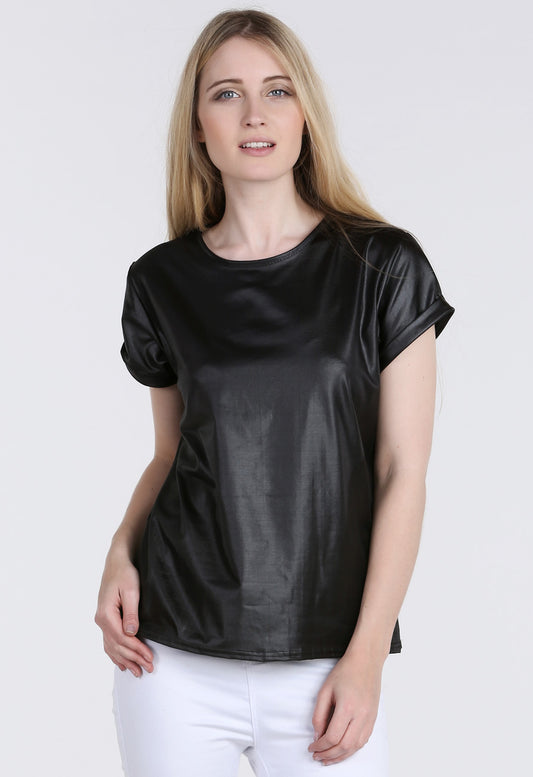 Turn Up Cap Sleeve Wetlook Top