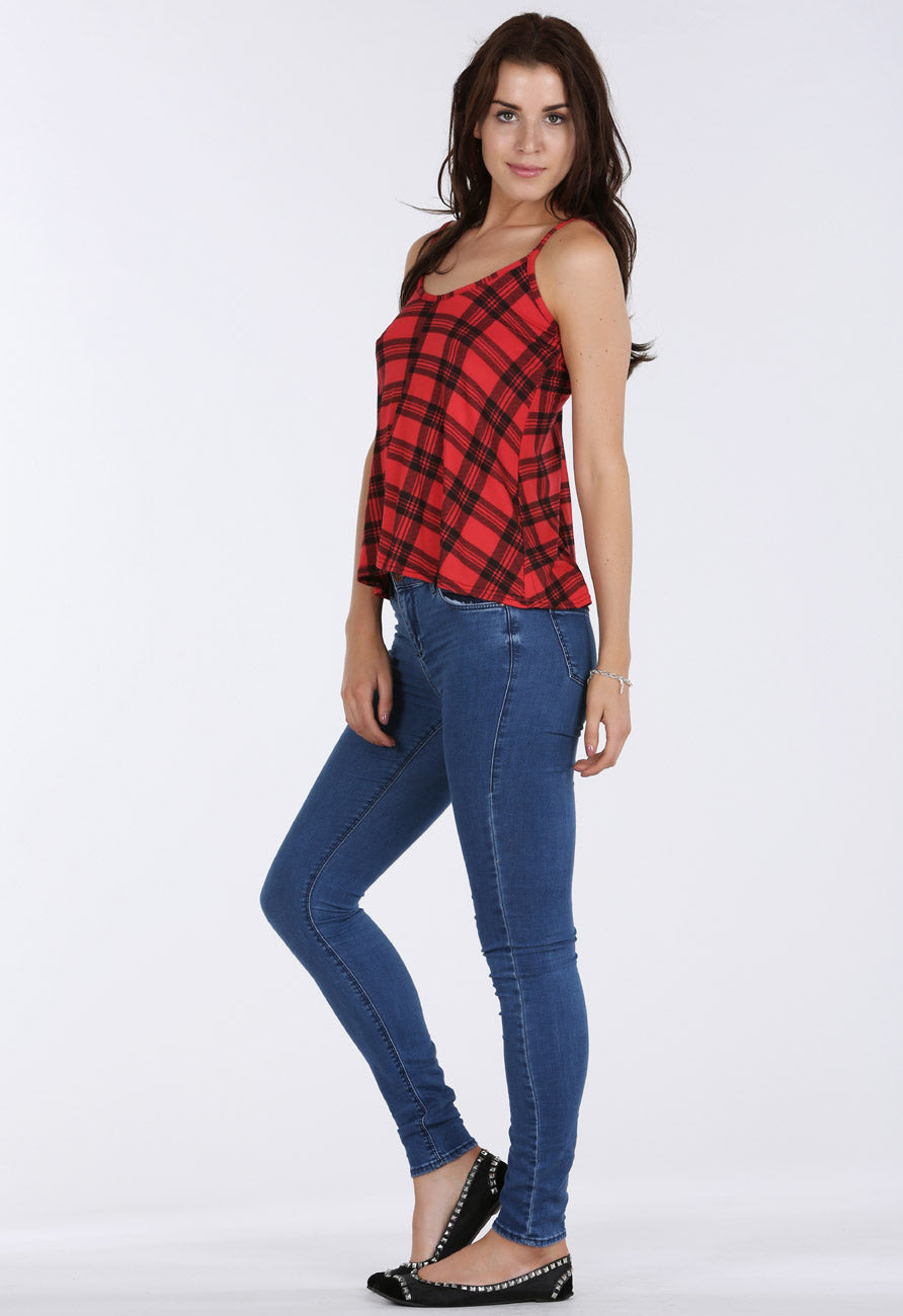 Red Tartan Vest Top