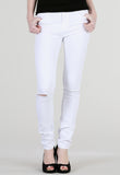 White Ripped Knee Skinny Fit Jeans