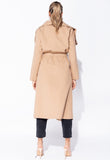 Camel Waterfall Collar Belted Duster Coat