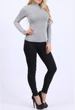 Grey Jersey High Neck Top