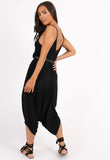 Black Strappy Harem Jumpsuit