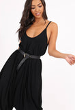 Black Strappy Harem Jumpsuit