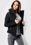 Black Quilted Puffer Bomber Jacket