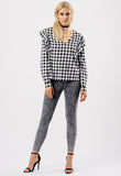 Black Check Monochrome Top