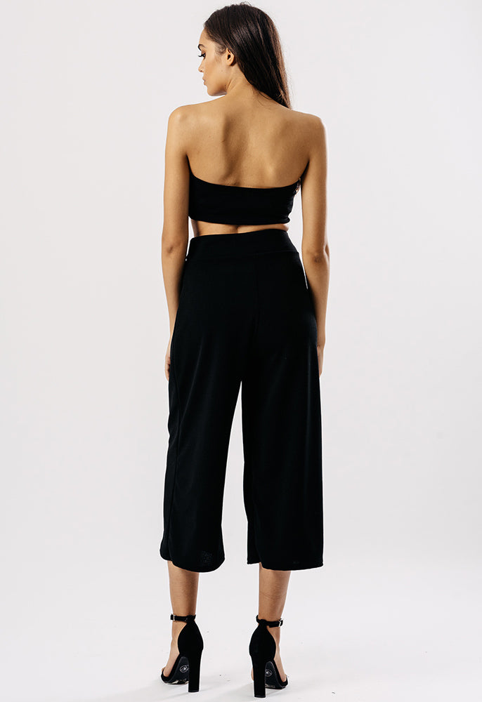 Black Tube Top & Culotte Co Ord Set