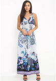 Purple Paisley Print  Maxidress With Mesh Back