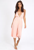 Peach Double Strap Culotte Jumpsuit