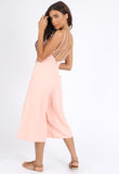 Peach Double Strap Culotte Jumpsuit