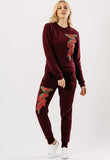 Wine Embroidered Loungewear Set