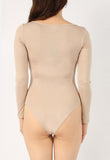 Stone Plain Long Sleeve Bodysuit