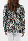 Tattoo Print Sweatshirt in Grey