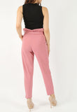 Rose Pleated Cigarette Paperbag Trousers