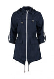 Navy Zip Through Festival Fishtail Raincoat