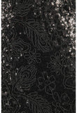 Black Floral Detail Sequin Cami Midi Bodycon Dress