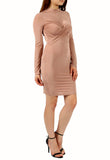 Rose Slinky Cross Mini Bodycon Dress