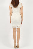 Ivory Lace Choker Mini Bodycon Dress