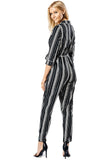 Monochrome Stripe PJ Style Jumpsuit