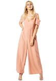 Blush Cold Shoulder Wide Leg Jumpsuit